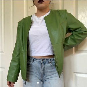 Green leather jacket